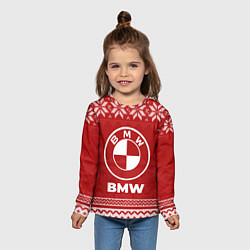 Лонгслив детский Новогодний BMW, цвет: 3D-принт — фото 2