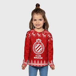 Лонгслив детский Новогодний Club Brugge с оленями, цвет: 3D-принт — фото 2