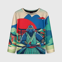 Лонгслив детский Ретро самурай, цвет: 3D-принт