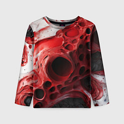 Детский лонгслив Красно-белая абстрактная структура