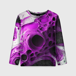 Детский лонгслив Фиолетово-белая абстрактная структура