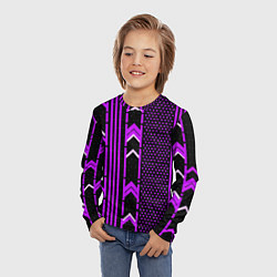 Лонгслив детский Фиолетовые обои на чёрном фоне, цвет: 3D-принт — фото 2