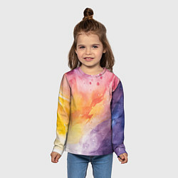 Лонгслив детский Краски акварели, цвет: 3D-принт — фото 2