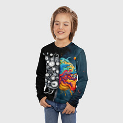 Лонгслив детский Креативный мозг, цвет: 3D-принт — фото 2