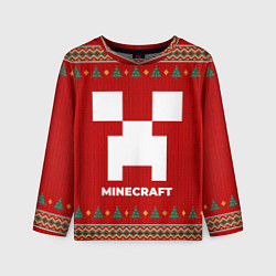 Детский лонгслив Minecraft new year