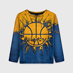 Лонгслив детский Голден Стэйт Уорриорз баскетбольный мяч, цвет: 3D-принт