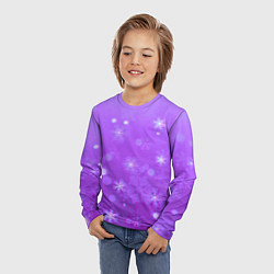 Лонгслив детский Резные снежинки глитч, цвет: 3D-принт — фото 2