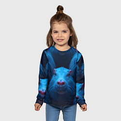 Лонгслив детский Синие капибары, цвет: 3D-принт — фото 2