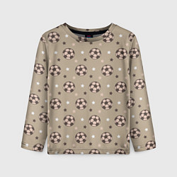 Детский лонгслив Футбольные мячи и звезды