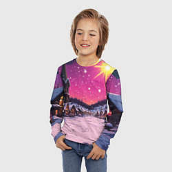 Лонгслив детский Закат рождества, цвет: 3D-принт — фото 2