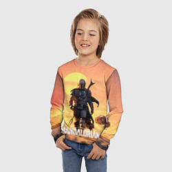Лонгслив детский Идущий мандалорец, цвет: 3D-принт — фото 2