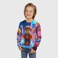 Лонгслив детский Roblox в неоновом городе, цвет: 3D-принт — фото 2