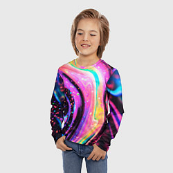 Лонгслив детский Жидкая энергия космоса - нейросеть, цвет: 3D-принт — фото 2
