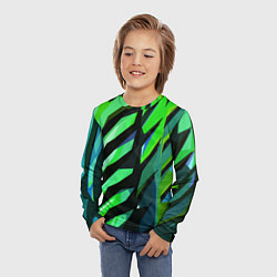 Лонгслив детский Чёрно-зелёная абстракция, цвет: 3D-принт — фото 2