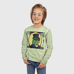 Лонгслив детский Pepe is the main cryptocurrency, цвет: 3D-принт — фото 2