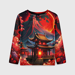 Лонгслив детский Japan red nature, цвет: 3D-принт