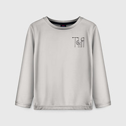 Детский лонгслив Вязью Таня - чёрная надпись