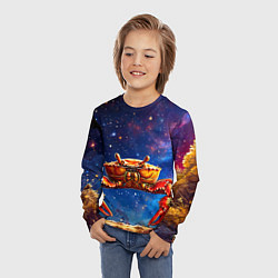 Лонгслив детский Краб в космосе, цвет: 3D-принт — фото 2