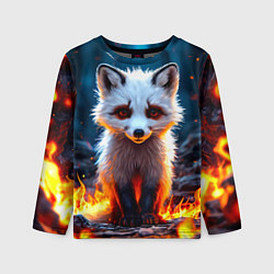 Лонгслив детский Песец в огне, цвет: 3D-принт