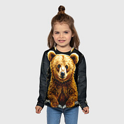 Лонгслив детский Медведь бурый, цвет: 3D-принт — фото 2