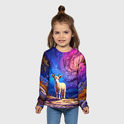 Лонгслив детский Козлик на звездом небе, цвет: 3D-принт — фото 2