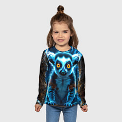 Лонгслив детский Лемур и удар молнии, цвет: 3D-принт — фото 2