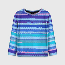 Детский лонгслив Морской сине-голубой абстрактные полосы