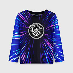 Лонгслив детский Manchester City neon energy, цвет: 3D-принт