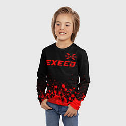Лонгслив детский Exeed - red gradient посередине, цвет: 3D-принт — фото 2