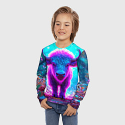 Лонгслив детский Белый буйвол, цвет: 3D-принт — фото 2