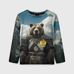 Детский лонгслив Русский медведь воин