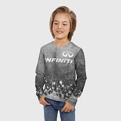 Лонгслив детский Infiniti - grey gradient посередине, цвет: 3D-принт — фото 2