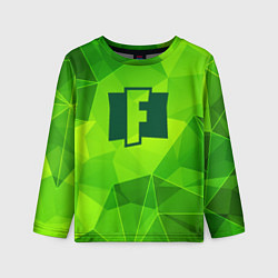 Лонгслив детский Fortnite green poly, цвет: 3D-принт