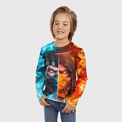 Лонгслив детский Mortal Kombat - Саб-зиро и Скорпион, цвет: 3D-принт — фото 2