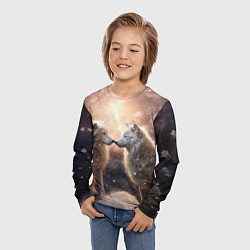 Лонгслив детский Волчья нежность, цвет: 3D-принт — фото 2