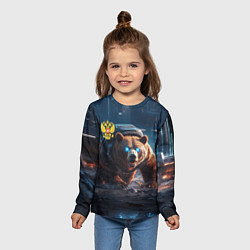 Лонгслив детский Русский медведь-победитель, цвет: 3D-принт — фото 2
