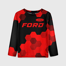 Лонгслив детский Ford - red gradient посередине, цвет: 3D-принт