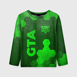 Лонгслив детский GTA - green gradient вертикально, цвет: 3D-принт
