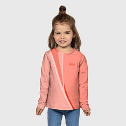 Лонгслив детский Sport персиковый с полосой, цвет: 3D-принт — фото 2