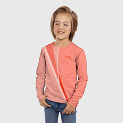 Лонгслив детский Sport персиковый с полосой, цвет: 3D-принт — фото 2