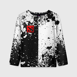 Детский лонгслив Дота 2 - белые брызги