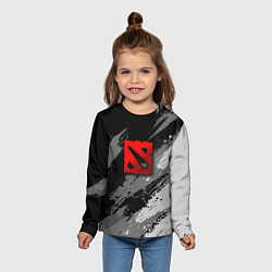 Лонгслив детский Dota 2 - монохромный серый, цвет: 3D-принт — фото 2
