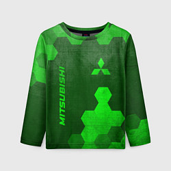 Лонгслив детский Mitsubishi - green gradient вертикально, цвет: 3D-принт