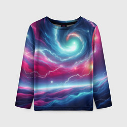 Лонгслив детский Spiral neon galaxy - ai art fantasy, цвет: 3D-принт
