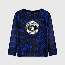 Лонгслив детский Manchester United blue energy, цвет: 3D-принт