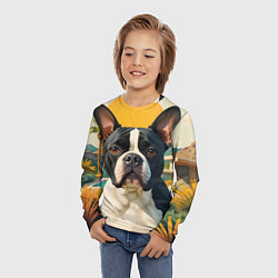 Лонгслив детский Бульдог и лето, цвет: 3D-принт — фото 2