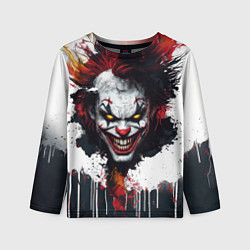 Лонгслив детский Голова Джокера бело-черный стиль, цвет: 3D-принт