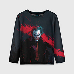 Детский лонгслив Джокер и красная полоса краски