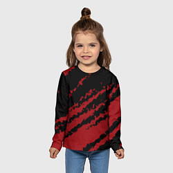 Лонгслив детский The color is red and black, цвет: 3D-принт — фото 2