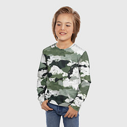 Лонгслив детский Текстурный камуфляж, цвет: 3D-принт — фото 2